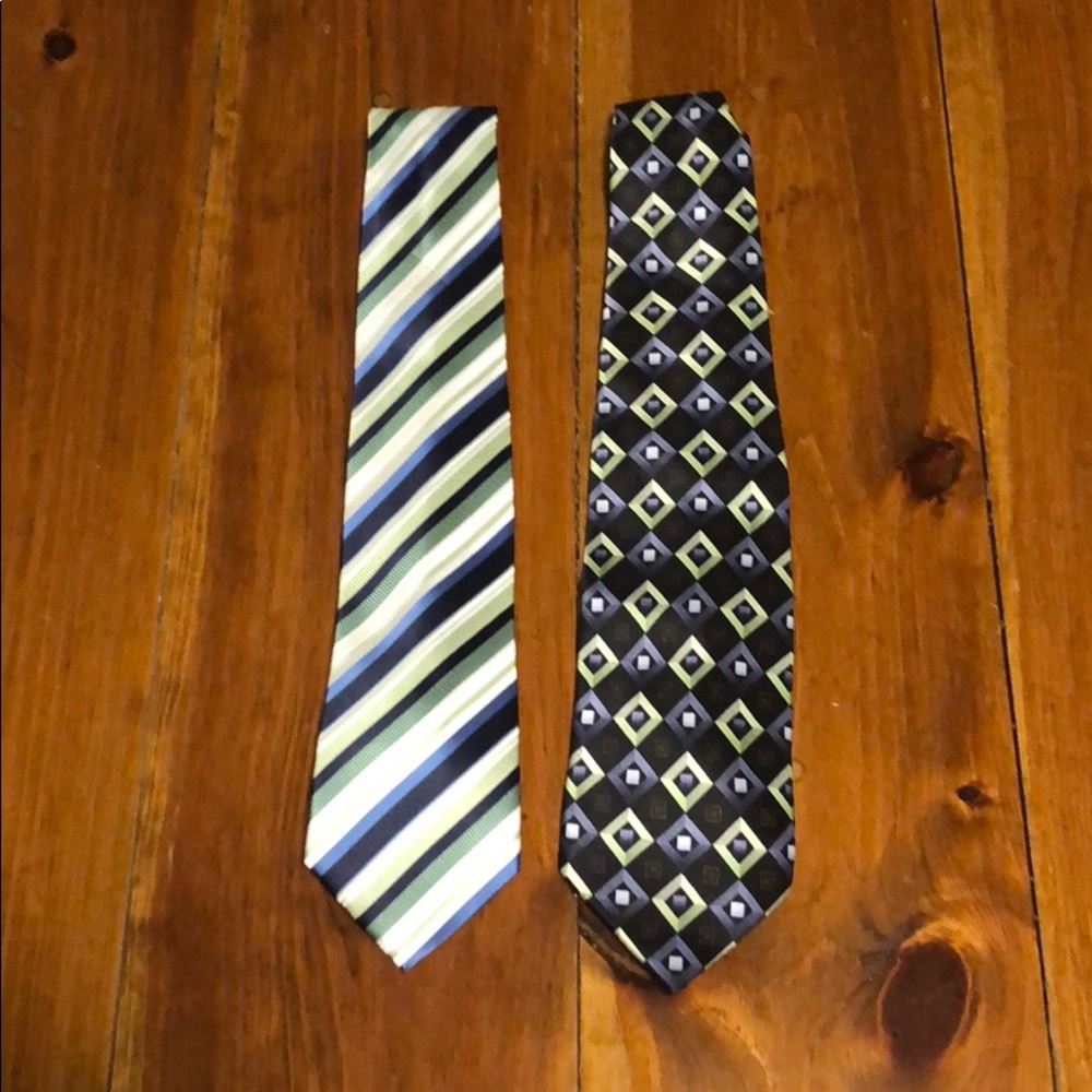 green and navy ties